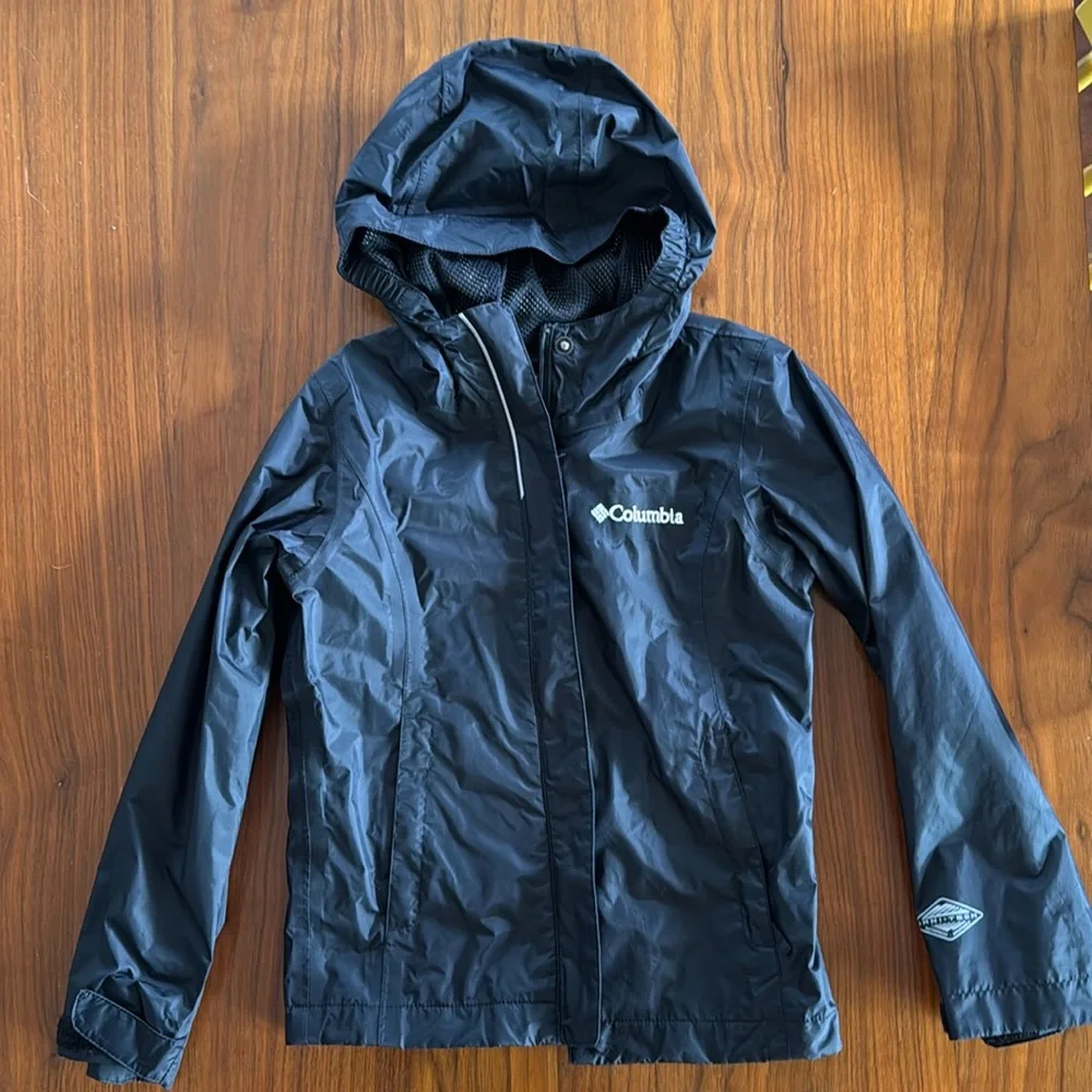 Columbia Girls’ Arcadia Rain Jacket black size XS 6/6X New Without Tags - Picture 1 of 8